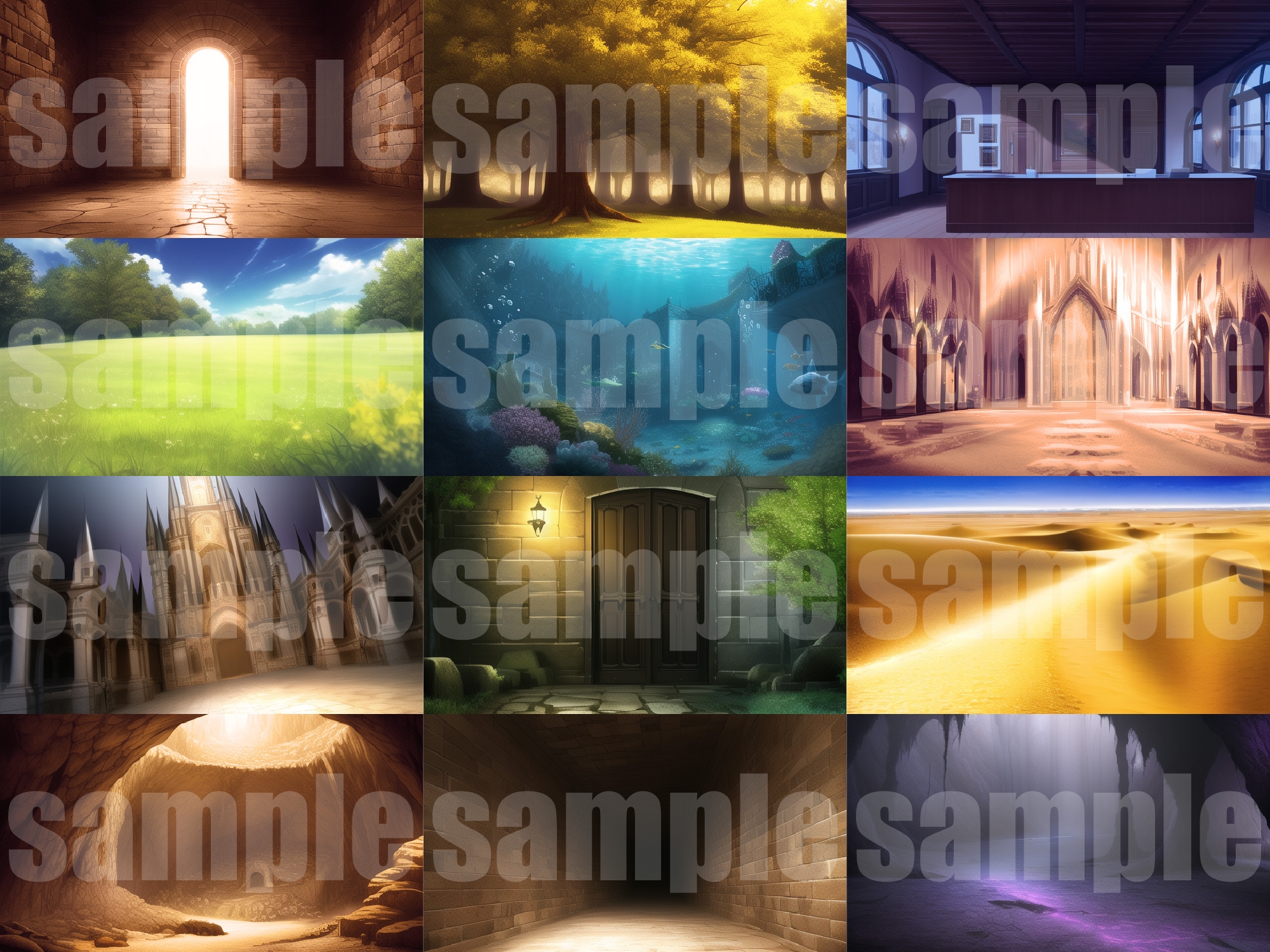 【1920×1080サイズ】シグラルAI素材集『ダンジョン背景編』