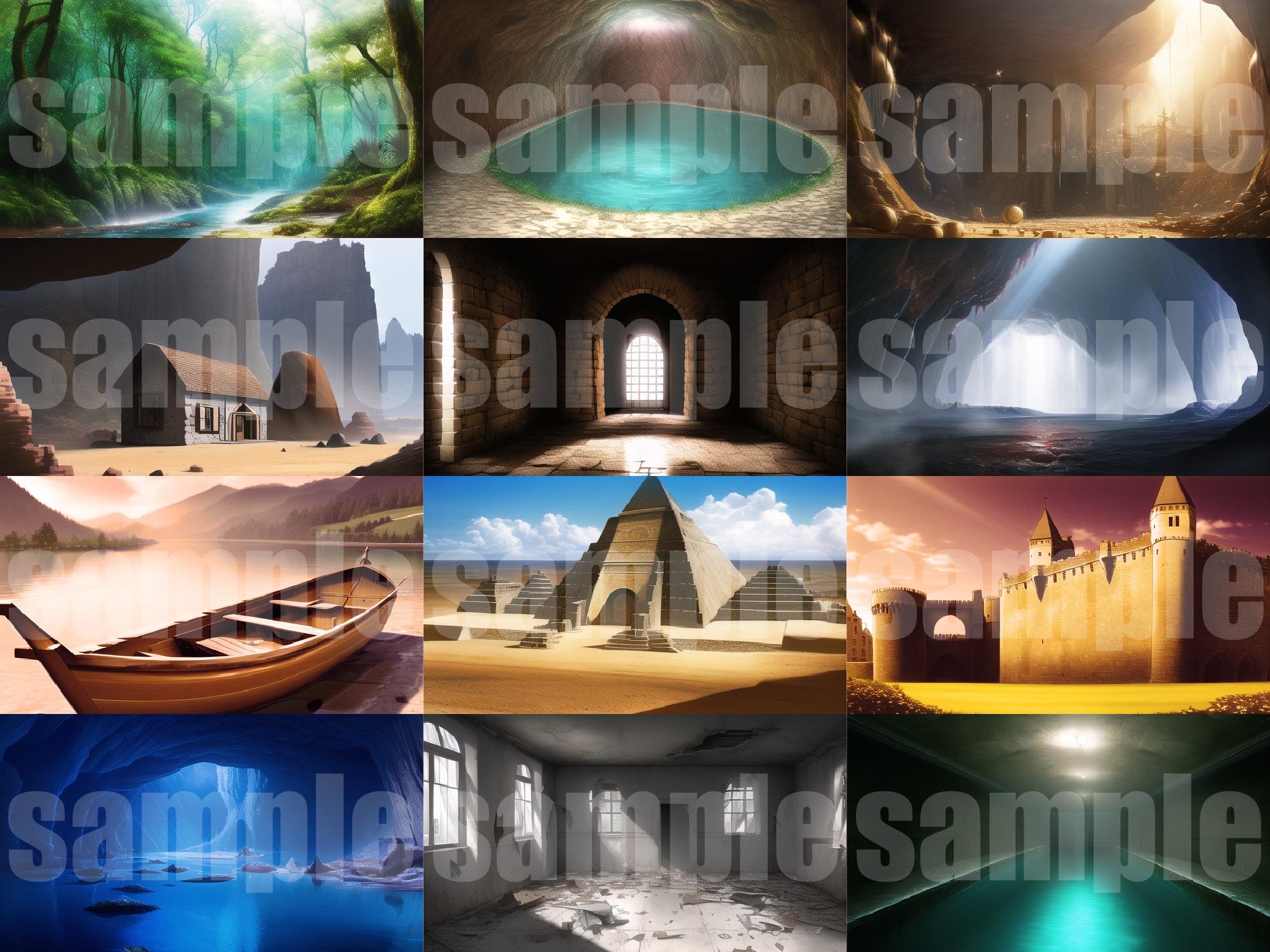 【1920×1080サイズ】シグラルAI素材集『ダンジョン背景編』