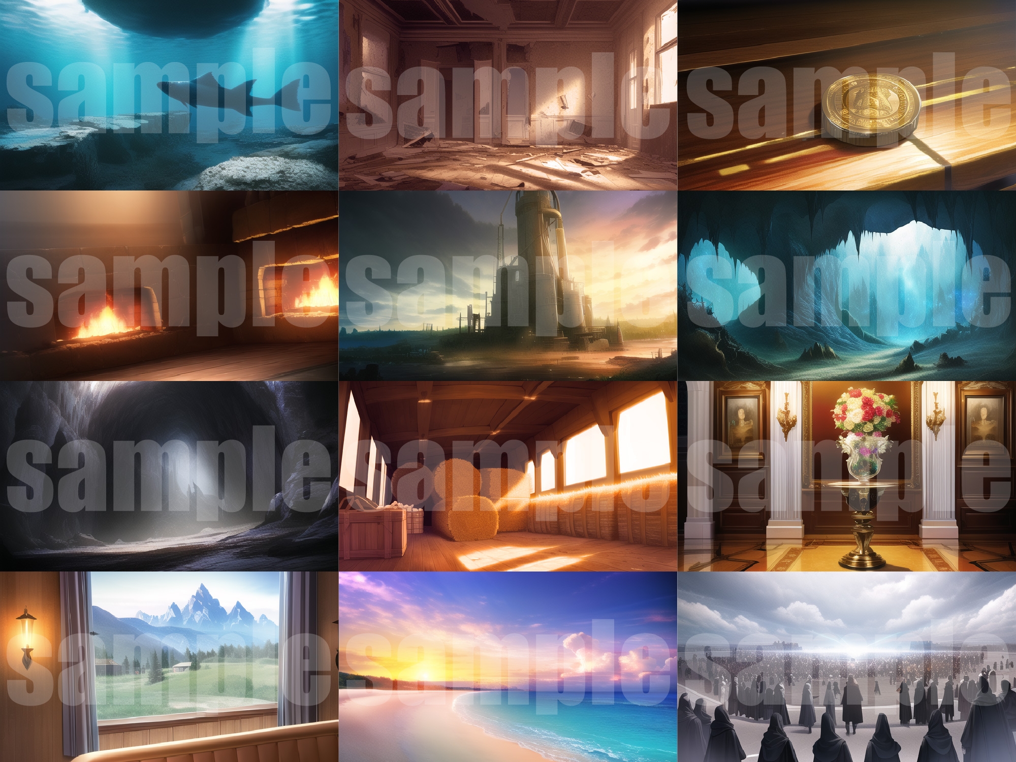 【1920×1080サイズ】シグラルAI素材集『ダンジョン背景編』