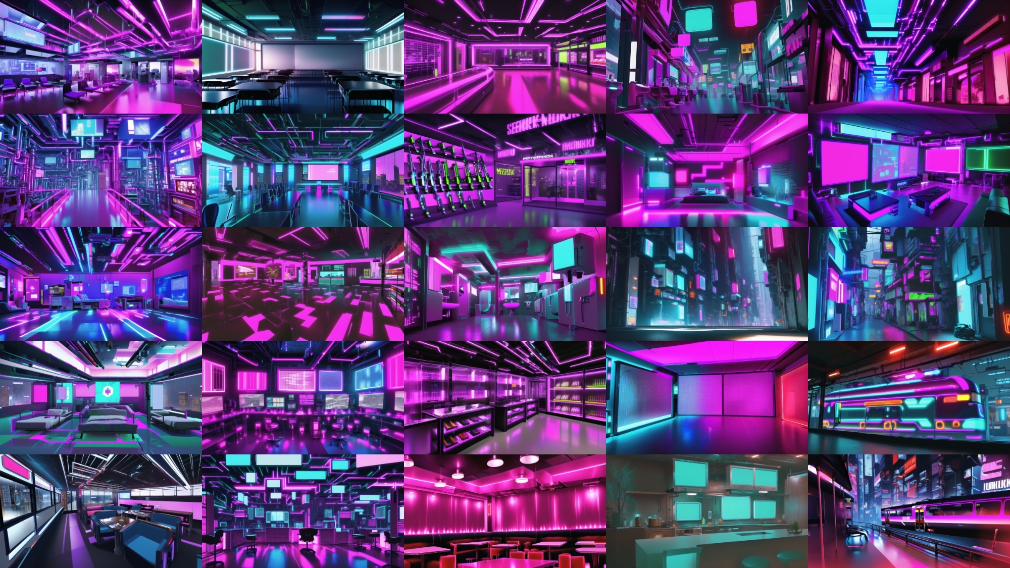 【アニメ調のサイバーパンク背景】著作権フリーの高解像度画像(100枚)