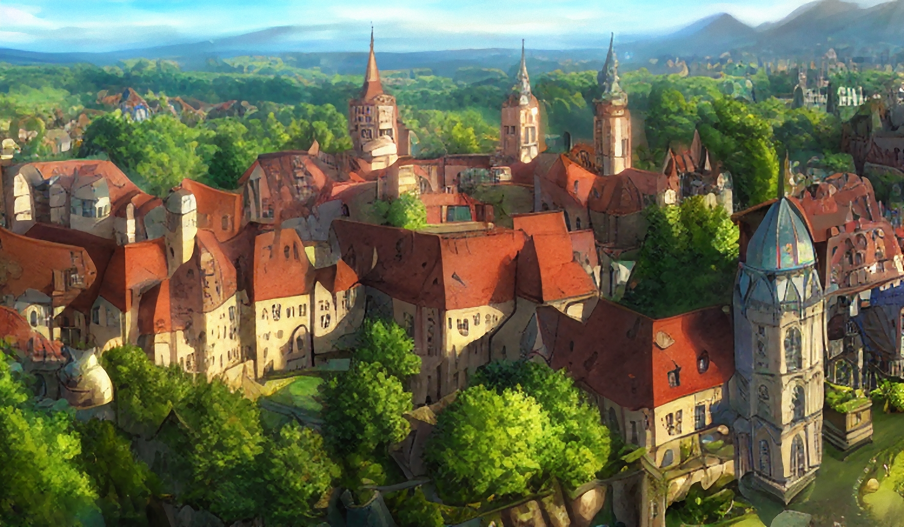 著作権フリー背景美術素材集 : BGArt 12 「幻想世界HD-I」 都市や村