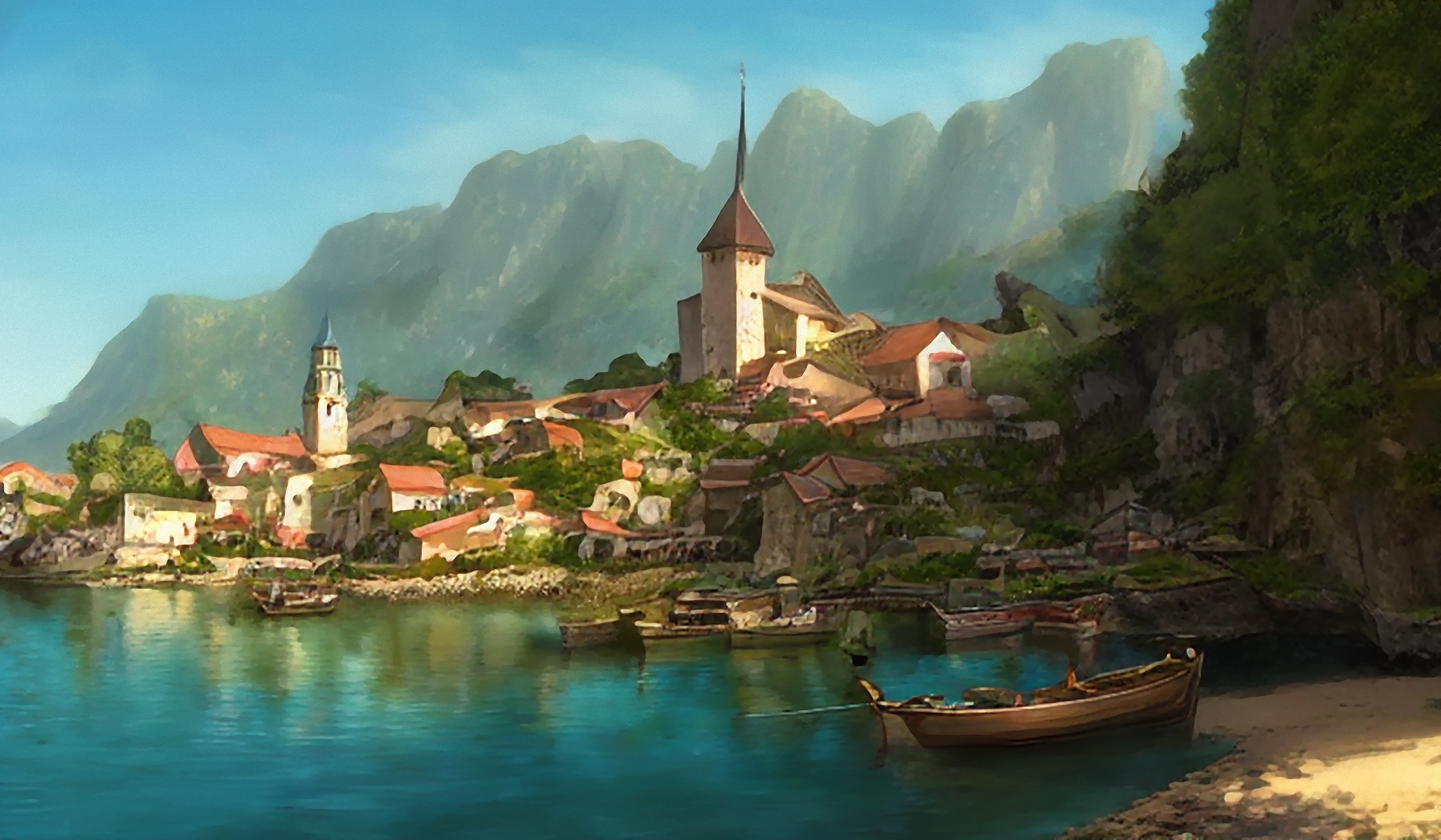 著作権フリー背景美術素材集 : BGArt 12 「幻想世界HD-I」 都市や村