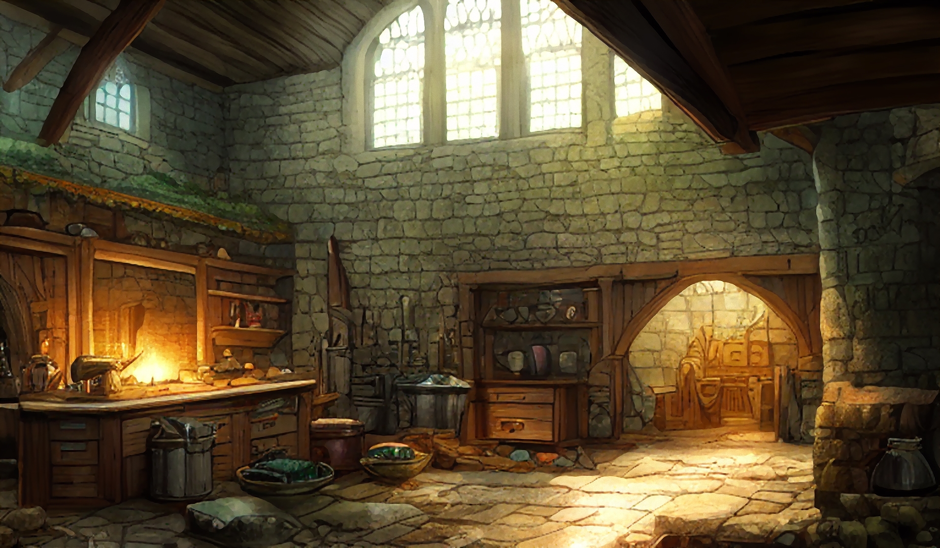 著作権フリー背景美術素材集 : BGArt 12 「幻想世界HD-I」 都市や村