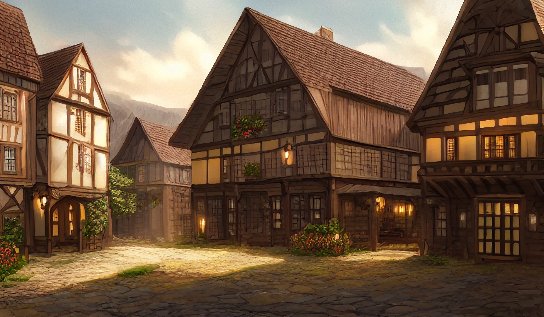 著作権フリー背景美術素材集 : BGArt 12 「幻想世界HD-I」 都市や村