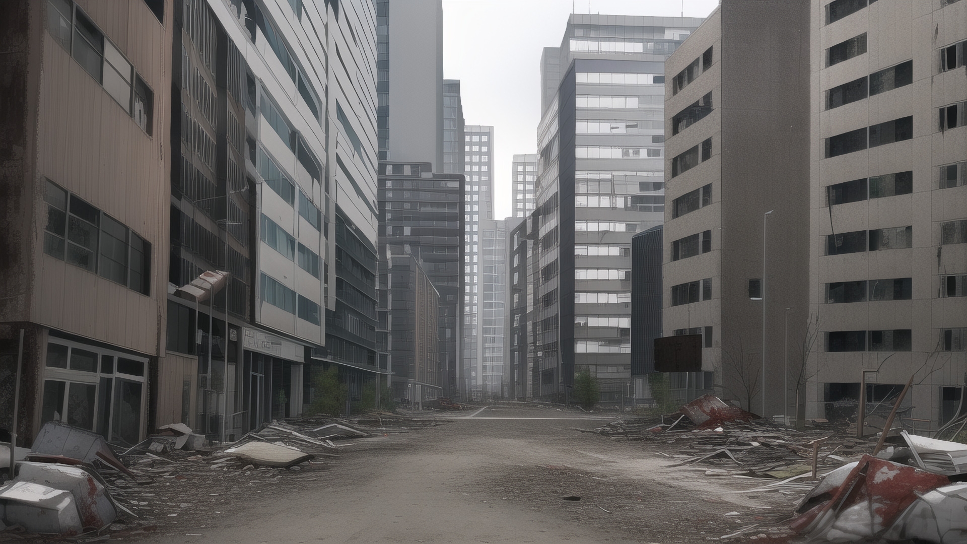 【アニメ調の廃墟系背景】著作権フリーの高解像度画像(100枚)