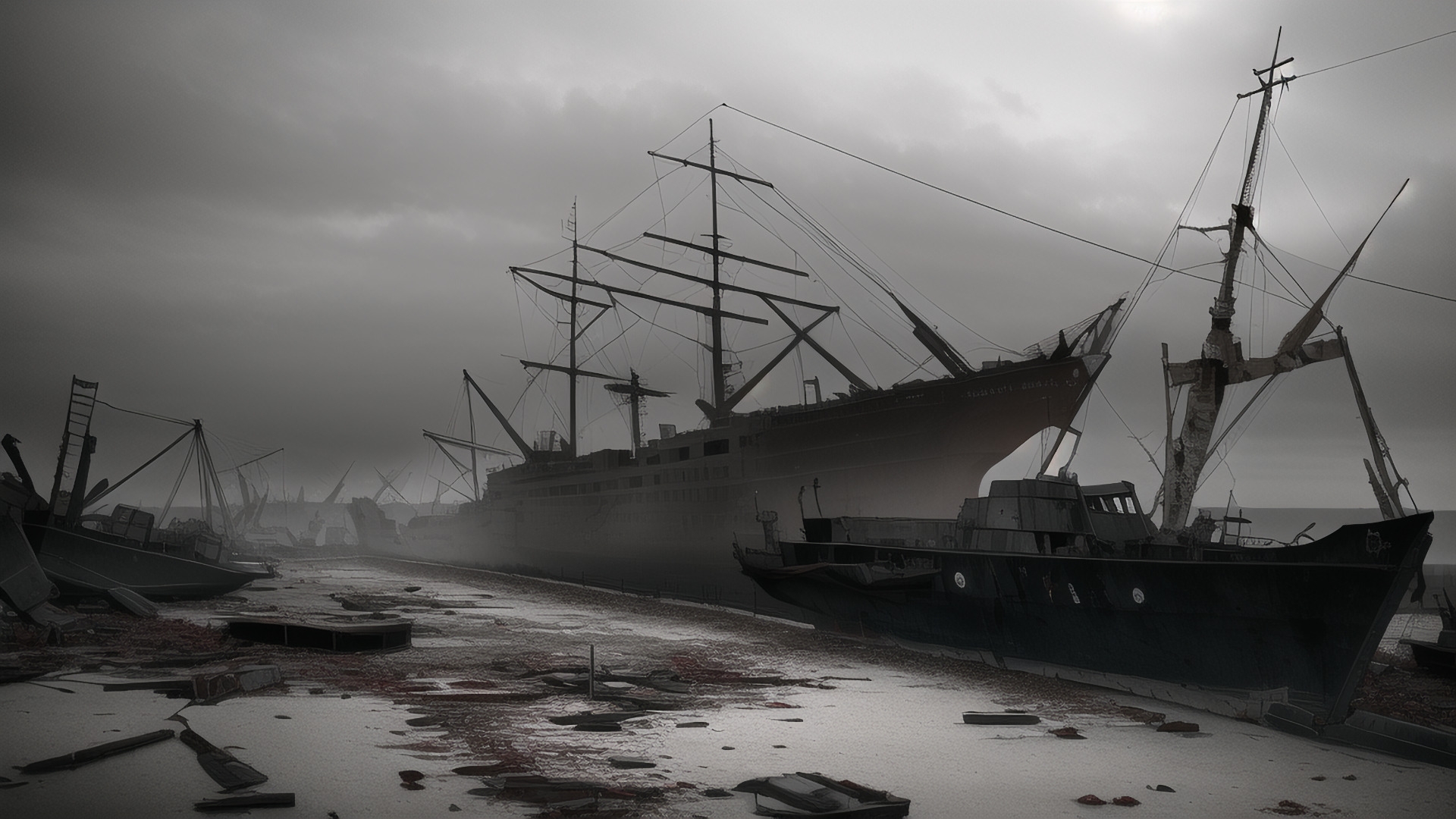 【アニメ調の廃墟系背景】著作権フリーの高解像度画像(100枚)