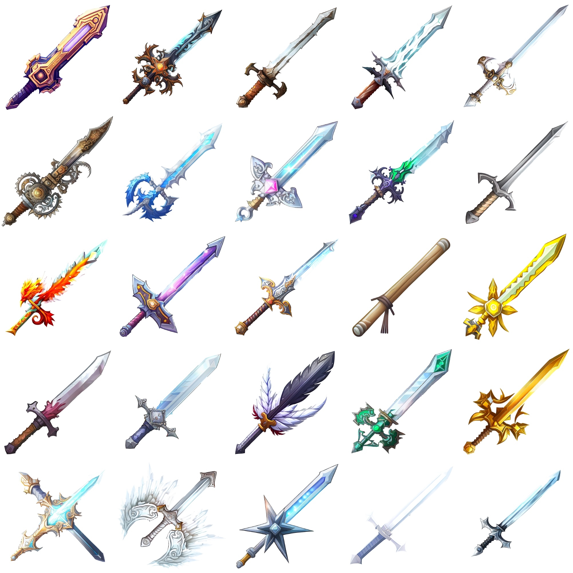 【剣のアイコンセット】著作権フリーの高解像度画像(100枚)