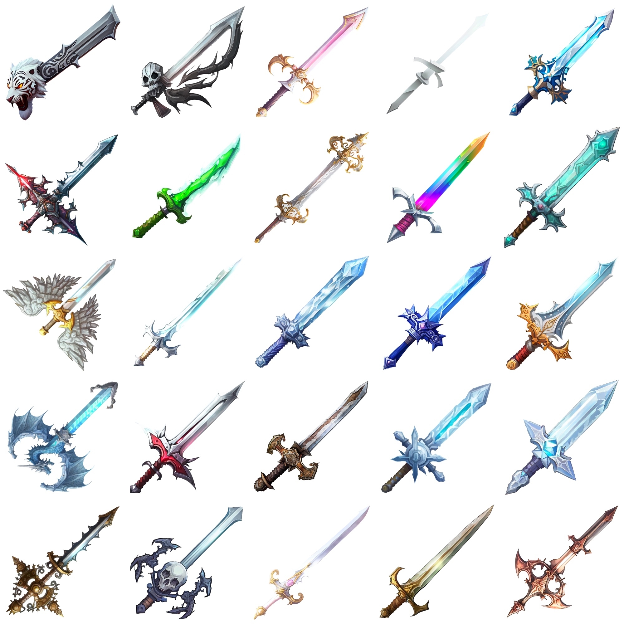 【剣のアイコンセット】著作権フリーの高解像度画像(100枚)