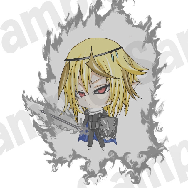 キャラクター:戦士1の二頭身グラフィック