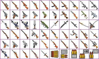 〈ドット絵〉32x32銃アイコン詰め合わせ(日本系)