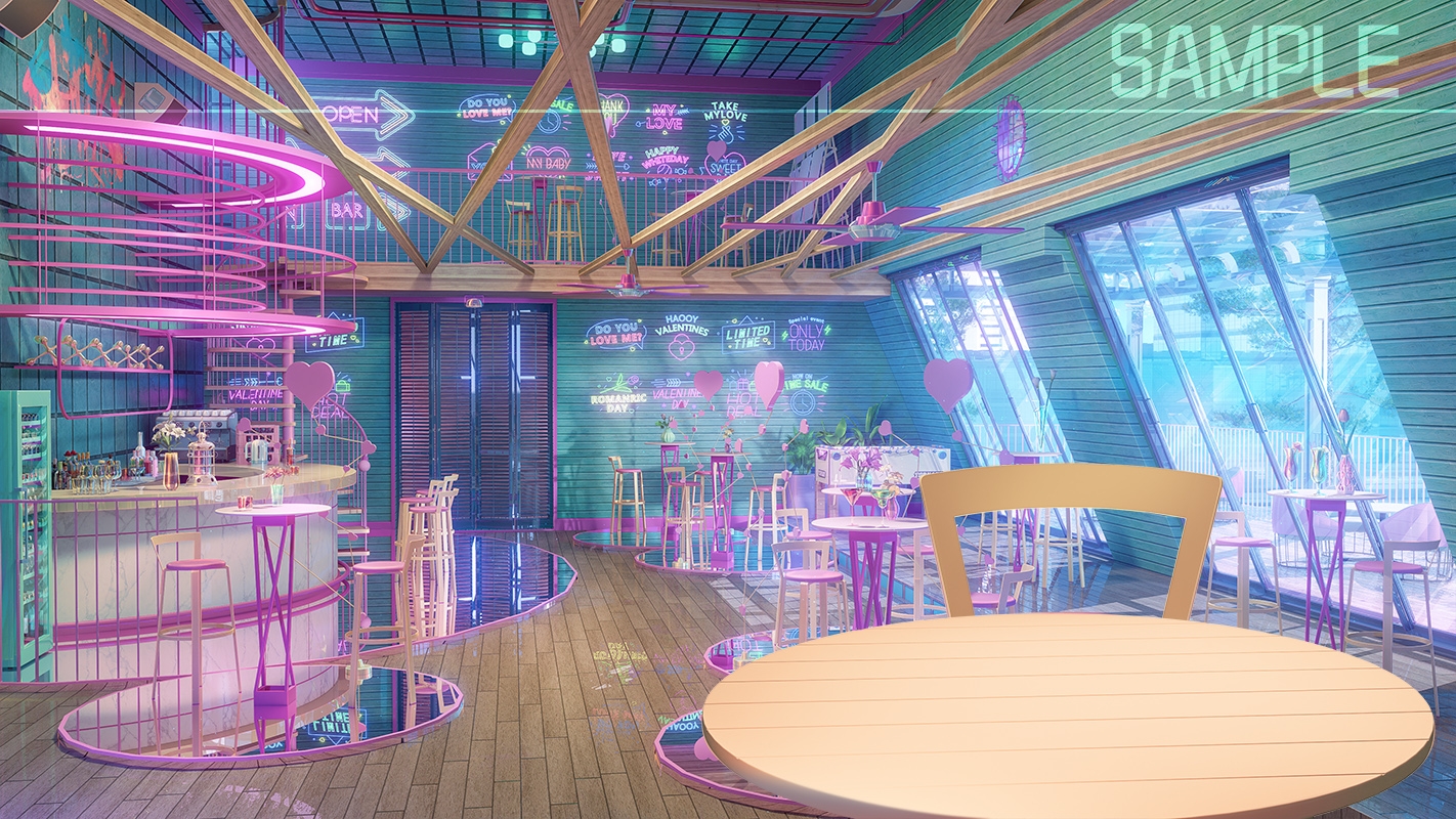 背景素材:ハートのバー