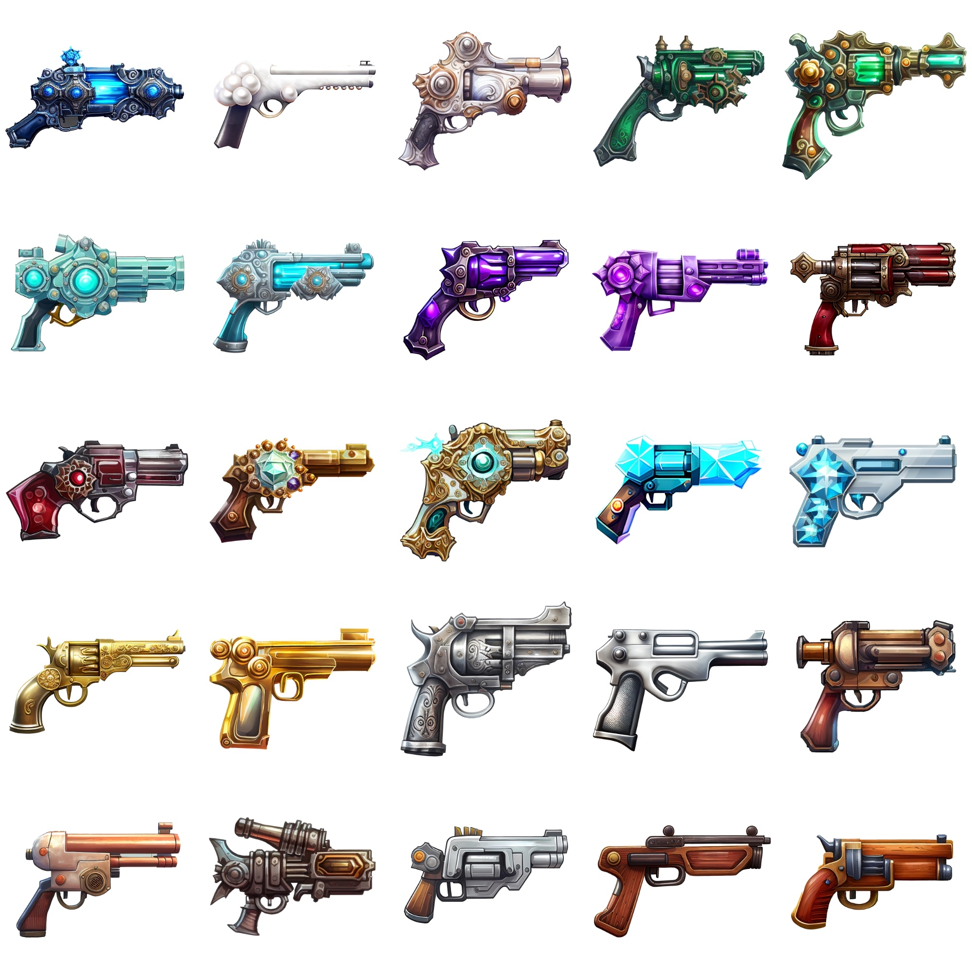 【銃のアイコンセット】著作権フリーの高解像度画像(100枚)