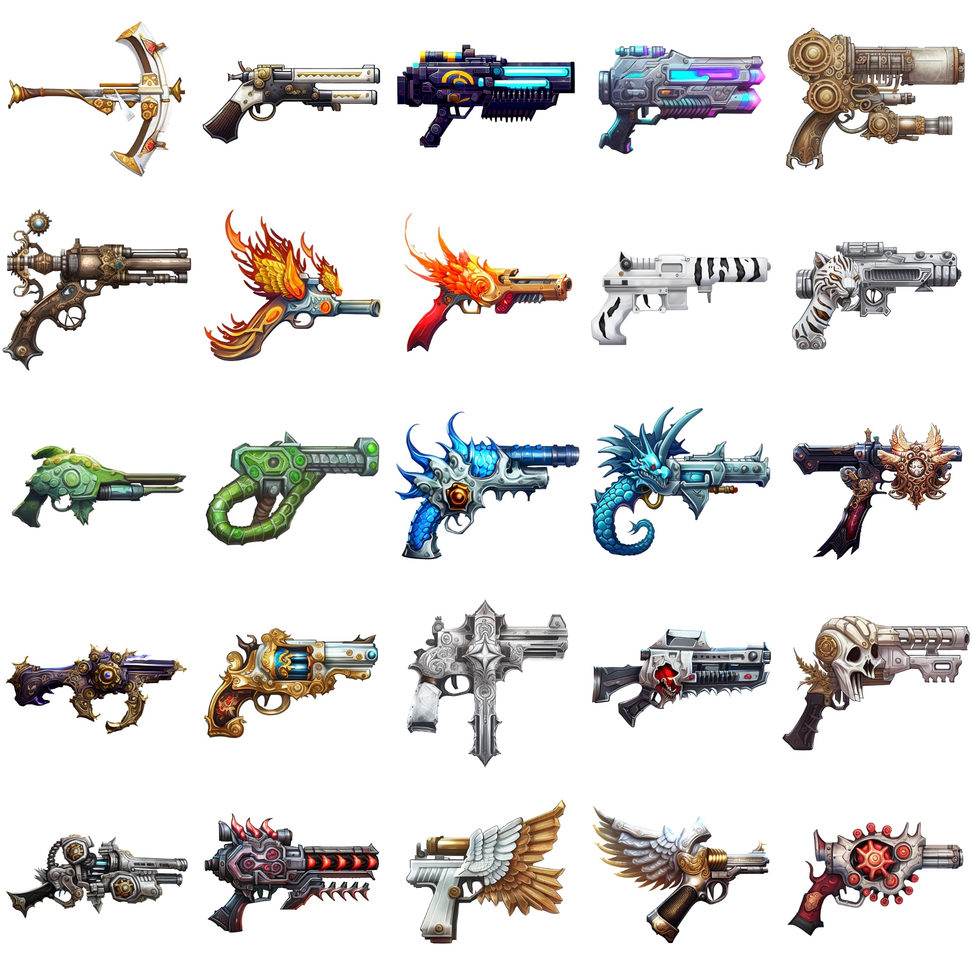 【銃のアイコンセット】著作権フリーの高解像度画像(100枚)