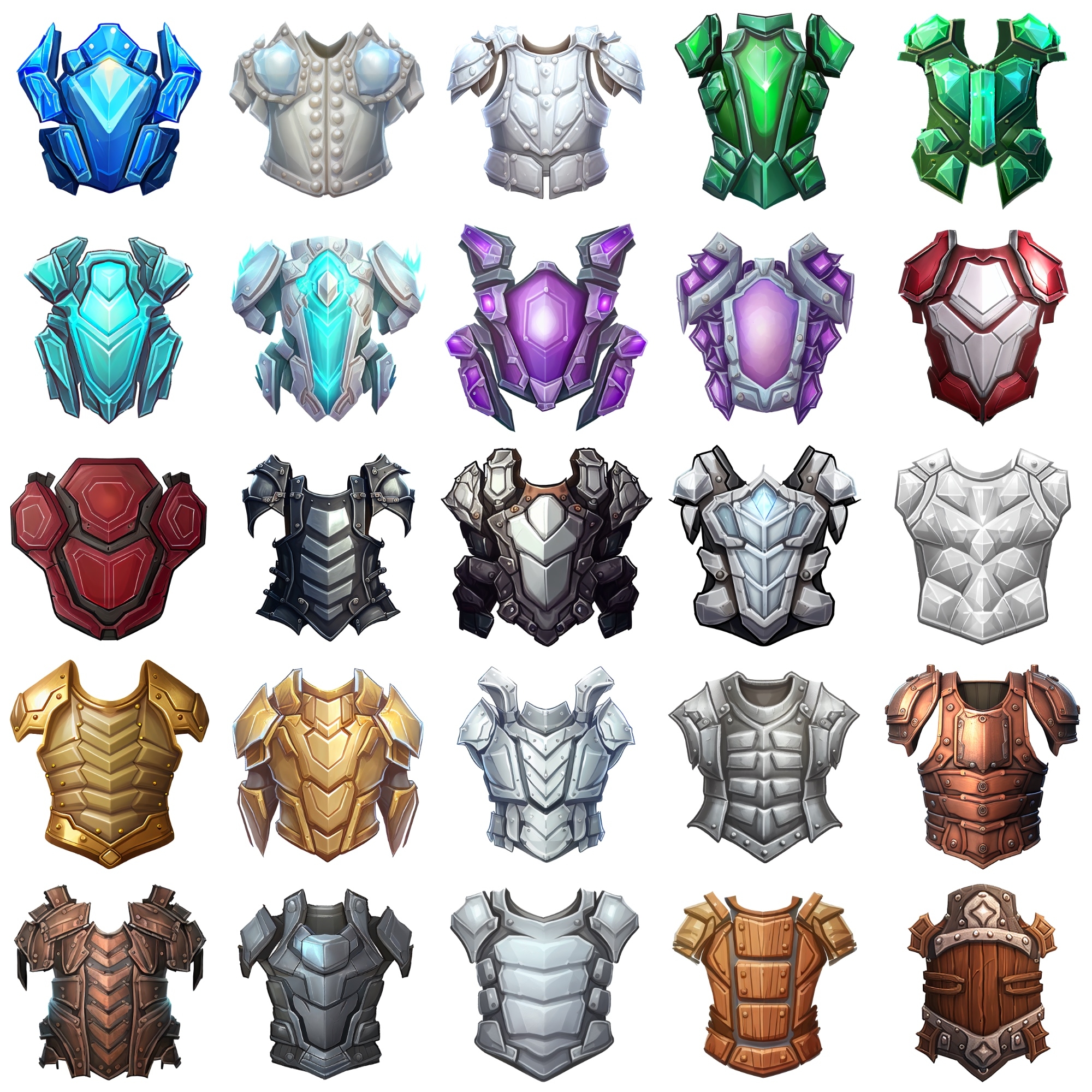 【鎧のアイコンセット】著作権フリーの高解像度画像(100枚)