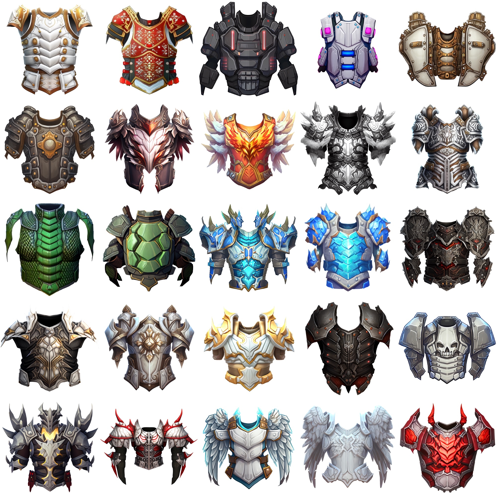 【鎧のアイコンセット】著作権フリーの高解像度画像(100枚)