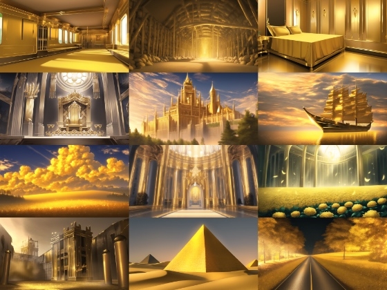 【アニメ調の黄金郷系背景】著作権フリーの高解像度画像(100枚)