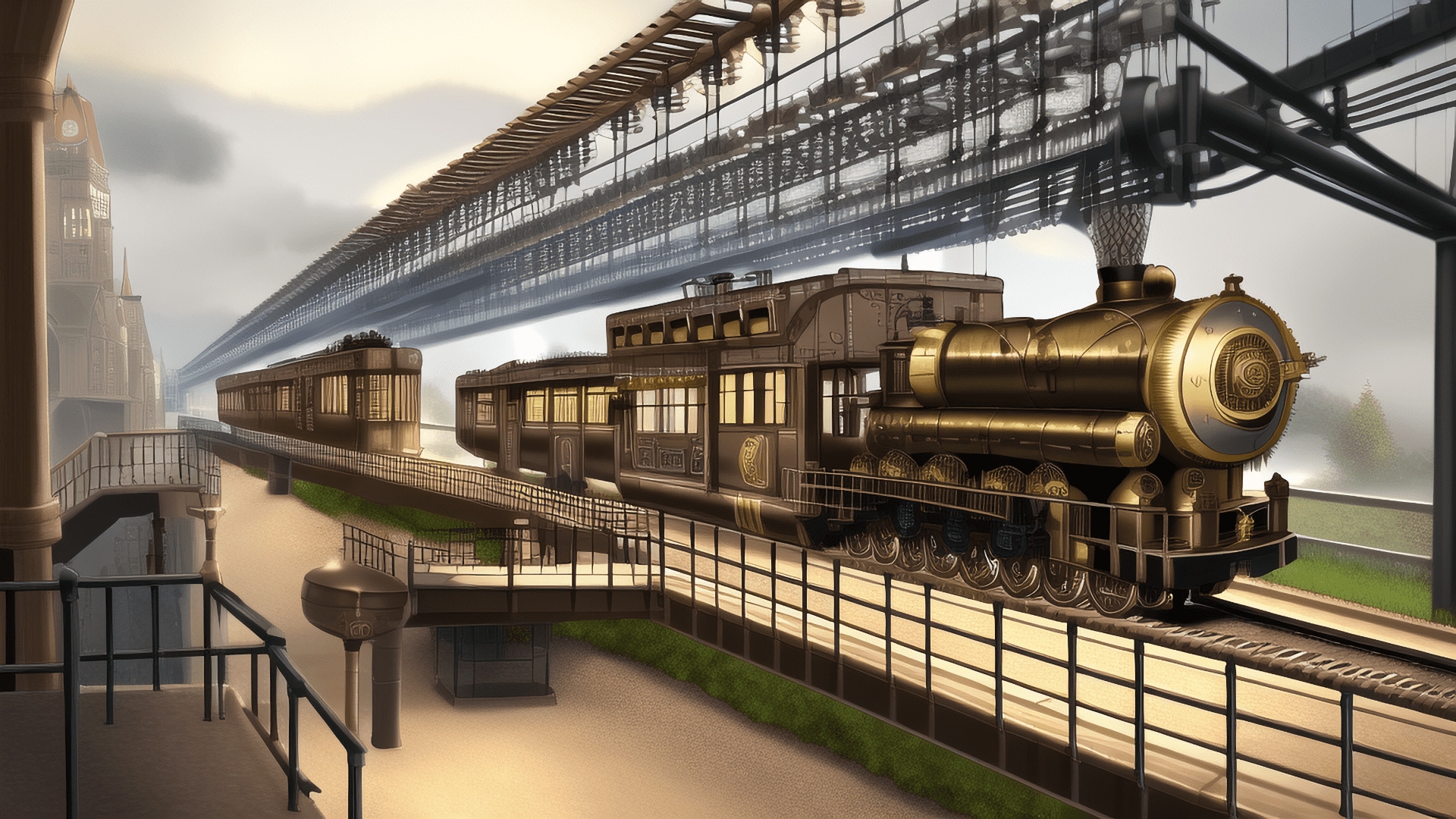 【アニメ調のスチームパンク背景】著作権フリーの高解像度画像(100枚)