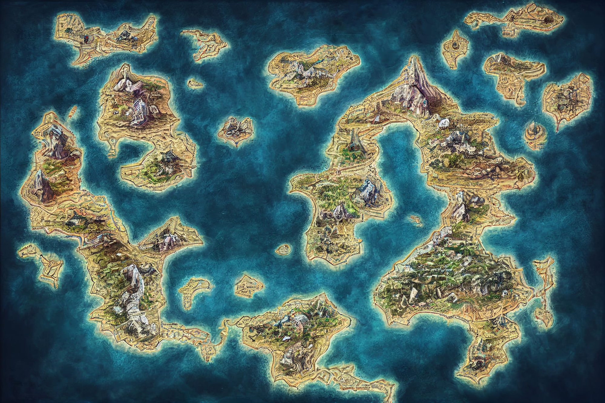 【ファンタジー系の地図やマップ】著作権フリーの高解像度画像(100枚)