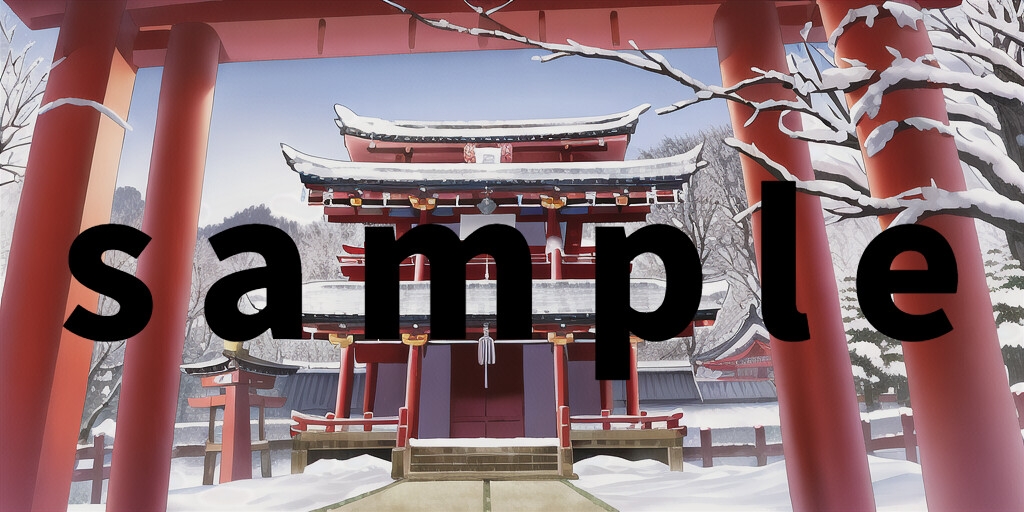 【1024×512サイズ】新年神社背景素材集「PNG 合計235枚」