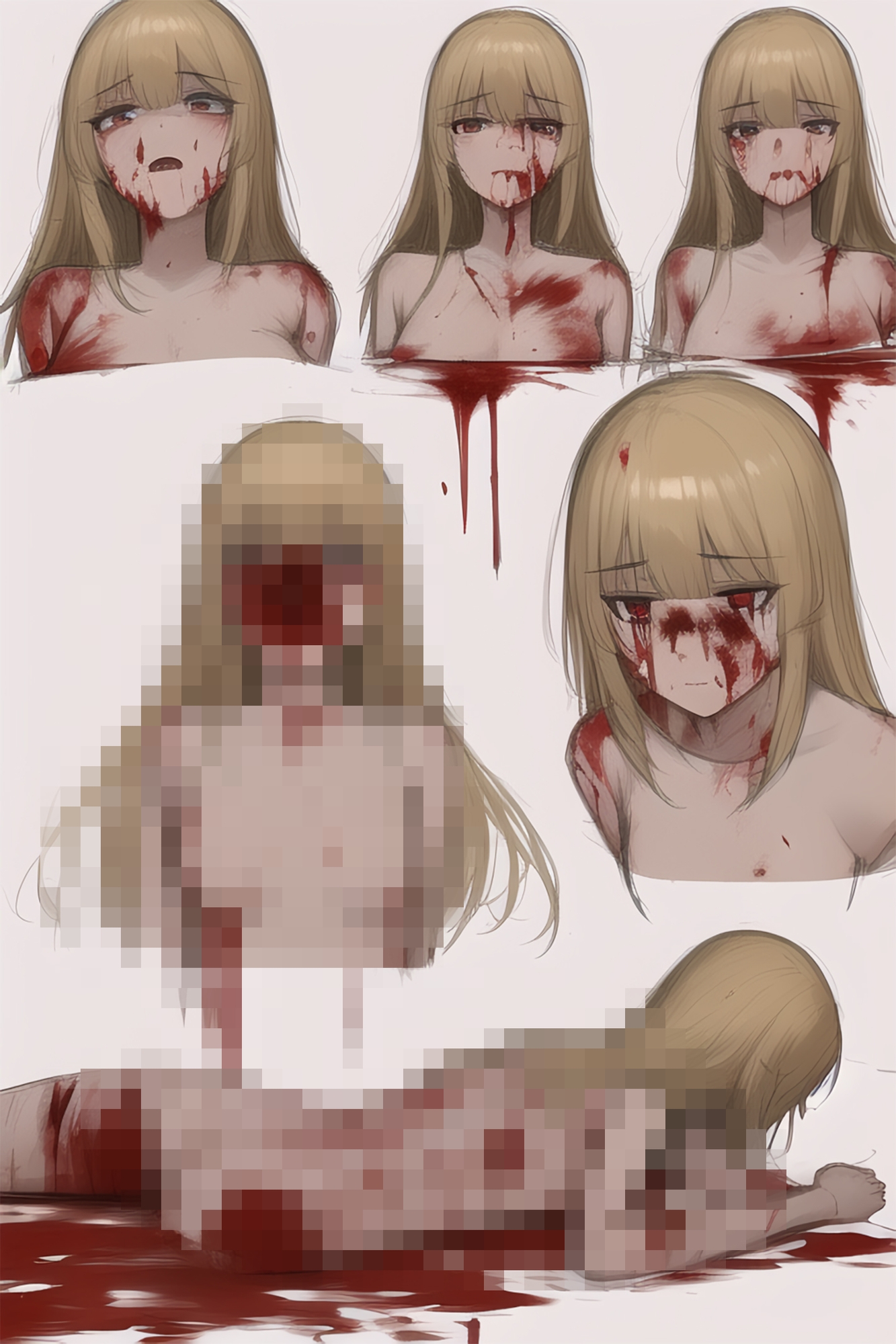 血に塗れた少女たち スケッチ編【イラスト50枚】