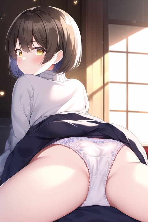 茶髪女子の下着イラスト集