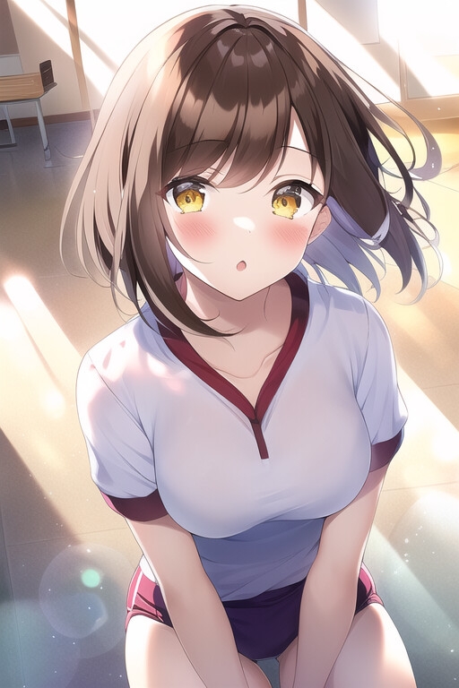 茶髪女子の下着イラスト集