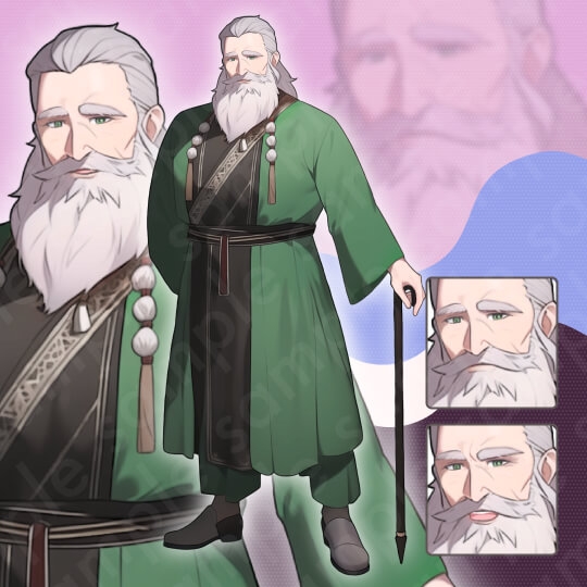 【立ち絵素材6人セット】ファンタジーモブキャラセットA・村人・村長・シスター・兵士・盗賊・全身表情3種