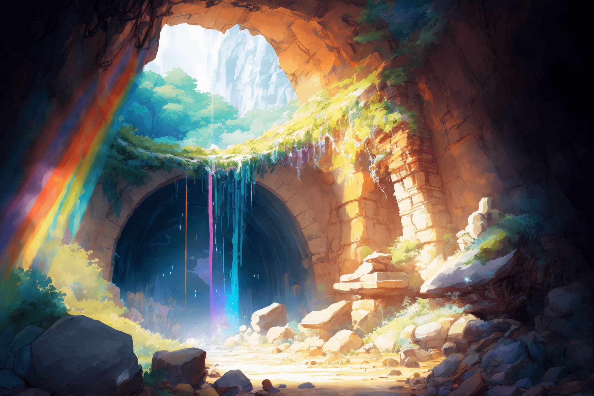 【美麗で幻想的なダンジョン背景】著作権フリーの高解像度画像(100枚)