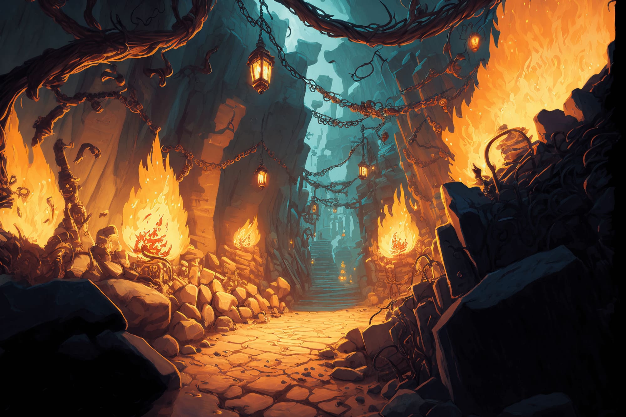 【美麗で幻想的なダンジョン背景】著作権フリーの高解像度画像(100枚)