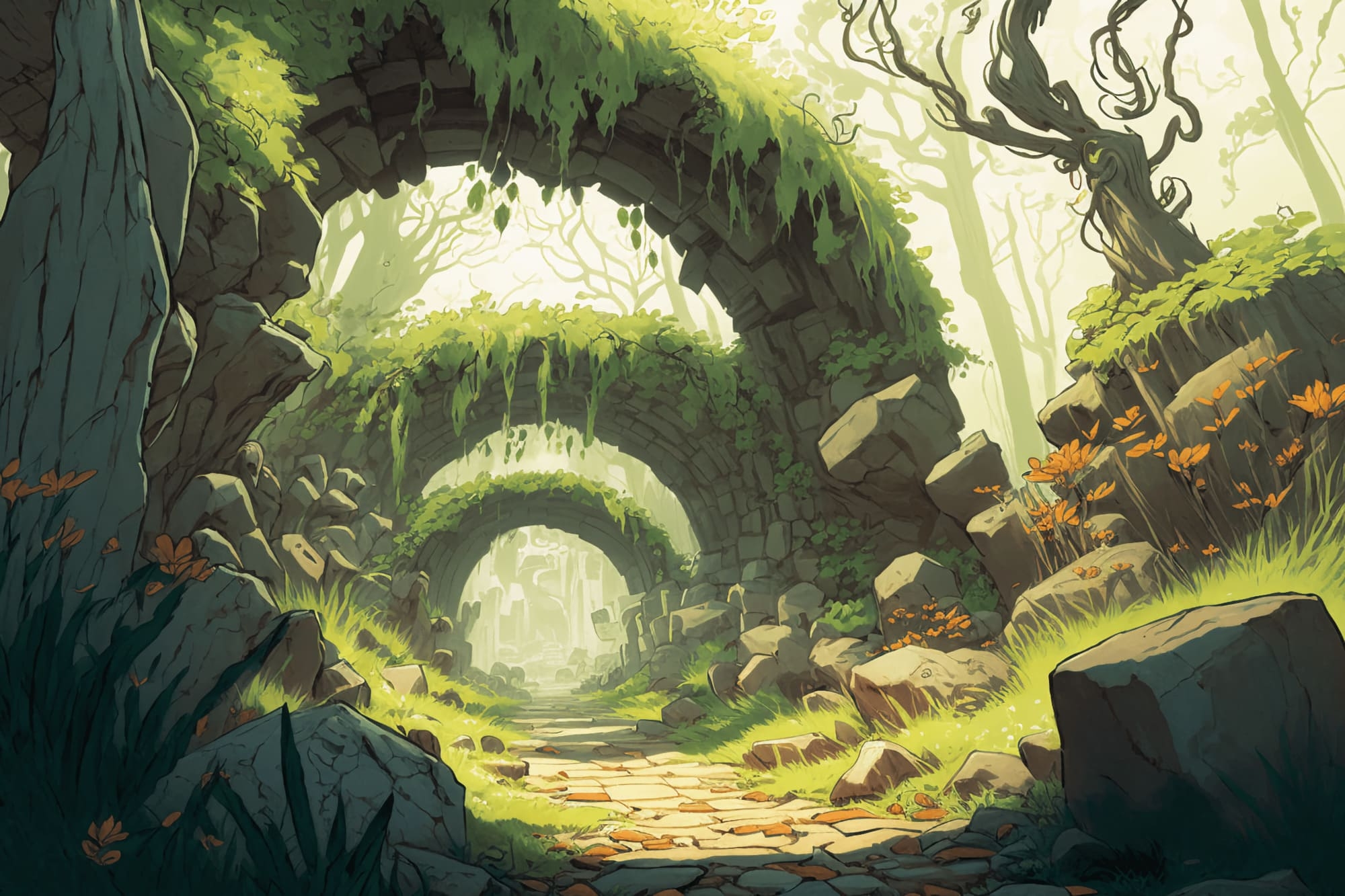 【美麗で幻想的なダンジョン背景】著作権フリーの高解像度画像(100枚)