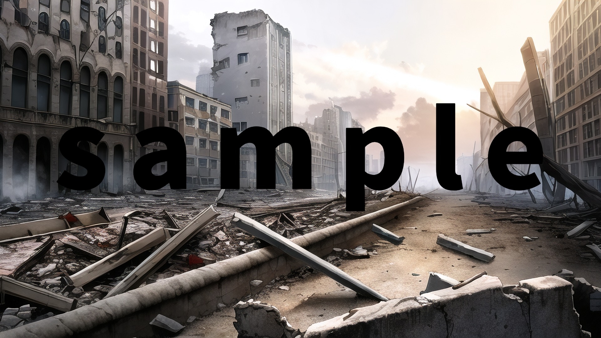 背景CG素材集『戦争で荒廃した現代都市』
