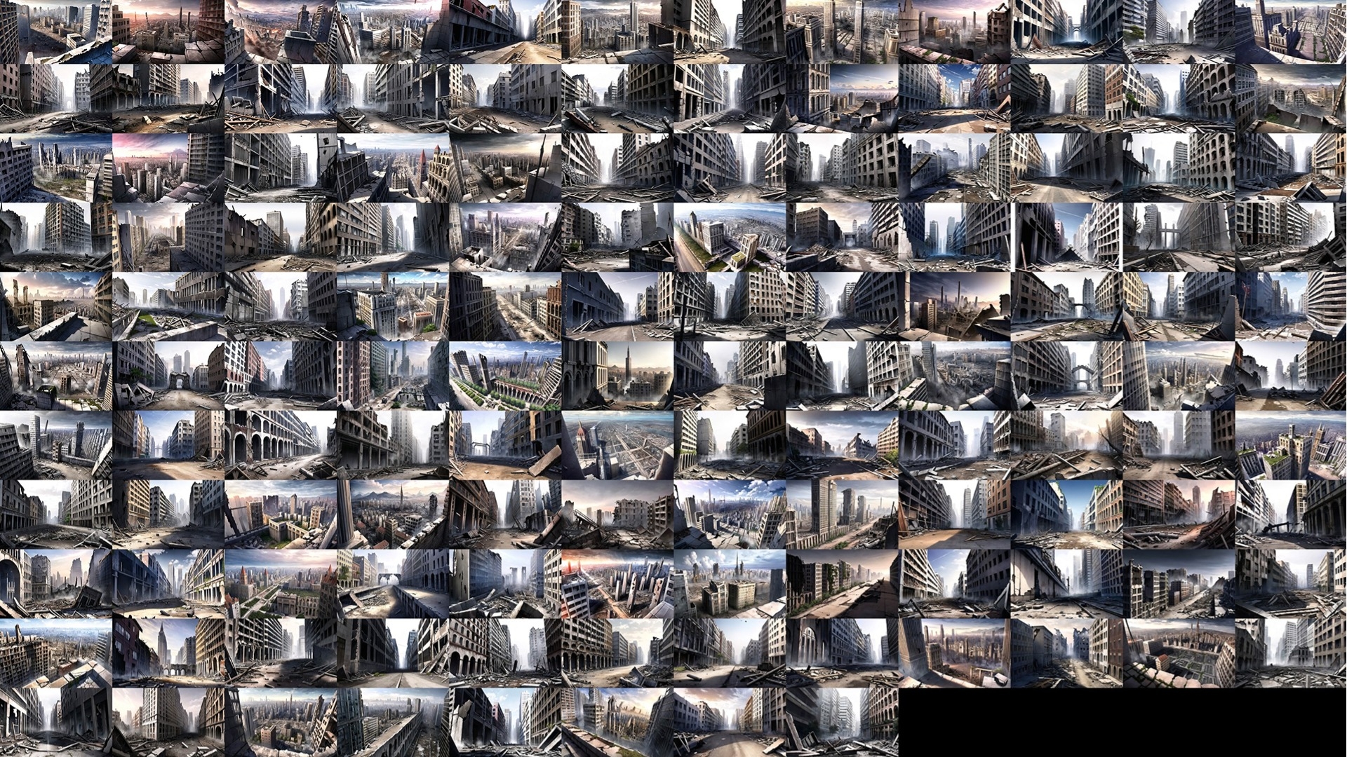 背景CG素材集『戦争で荒廃した現代都市』