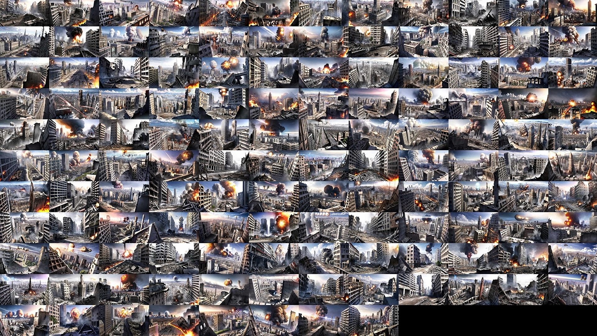 背景CG素材集『戦争で荒廃した現代都市』