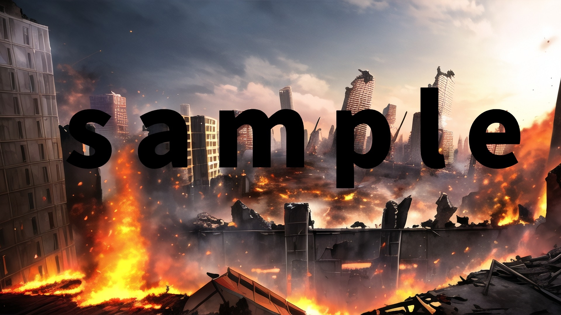 背景CG素材集『戦争で荒廃した現代都市』