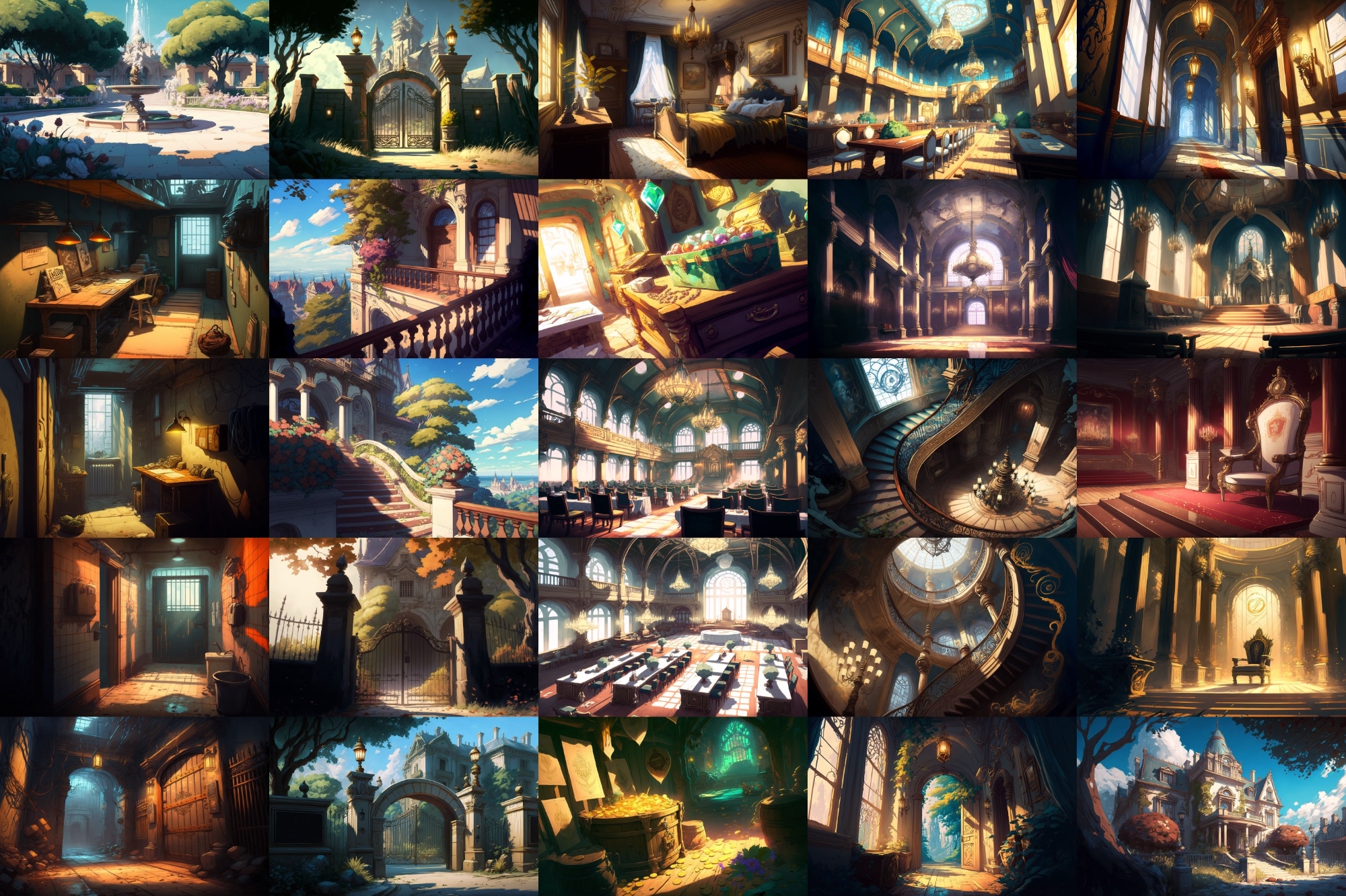 【美麗で幻想的な城や室内の背景】著作権フリーの高解像度画像(100枚)