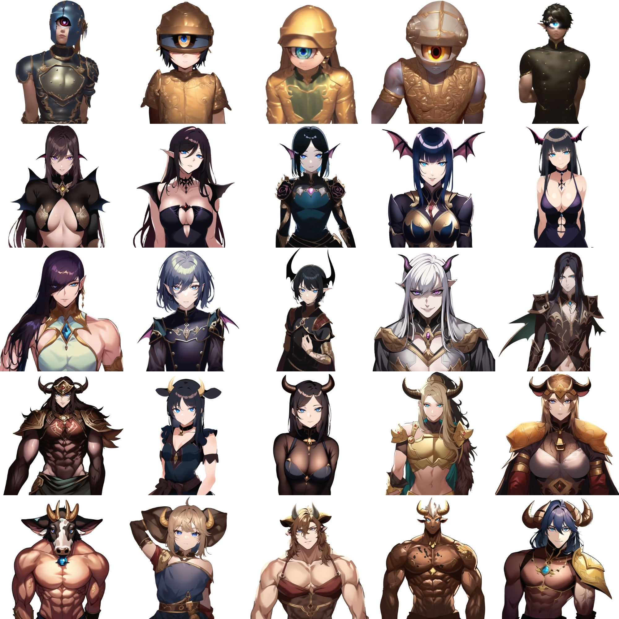 【亜人キャラクター立ち絵1】著作権フリーの高解像度画像素材(100枚)