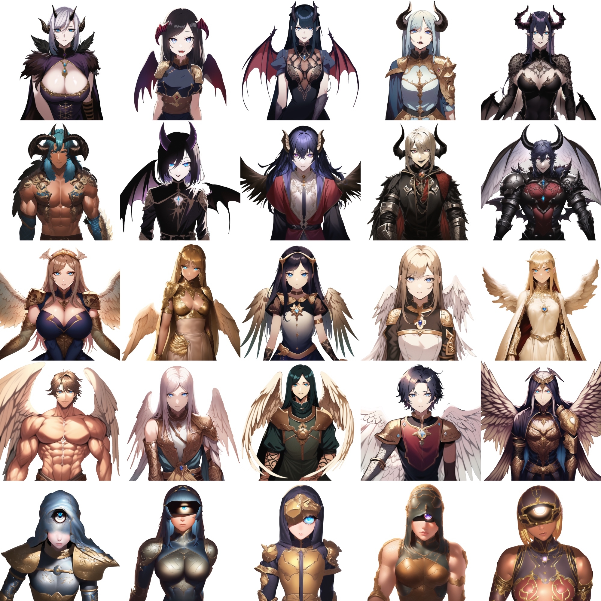 【亜人キャラクター立ち絵1】著作権フリーの高解像度画像素材(100枚)