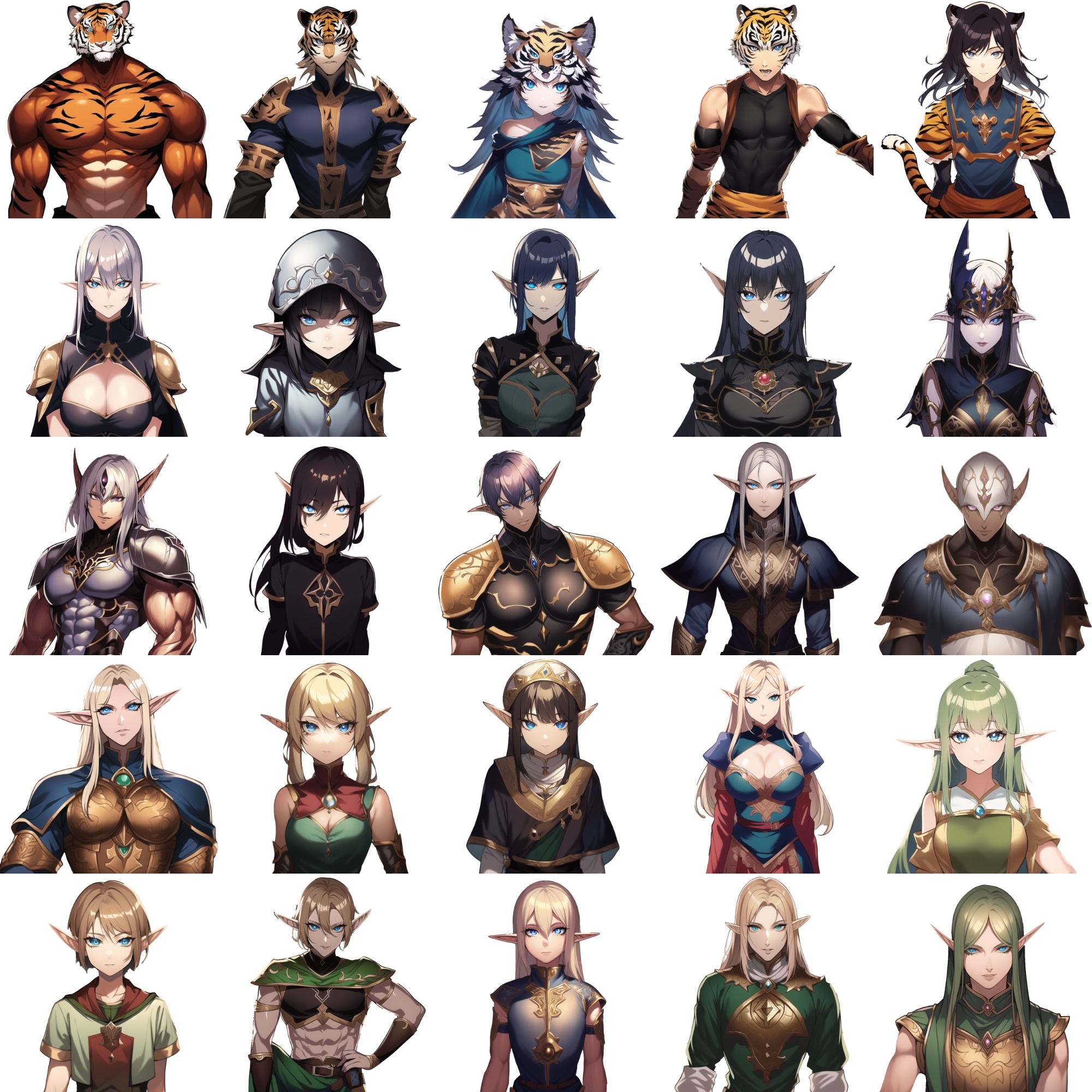 【亜人キャラクター立ち絵2】著作権フリーの高解像度画像素材(100枚)