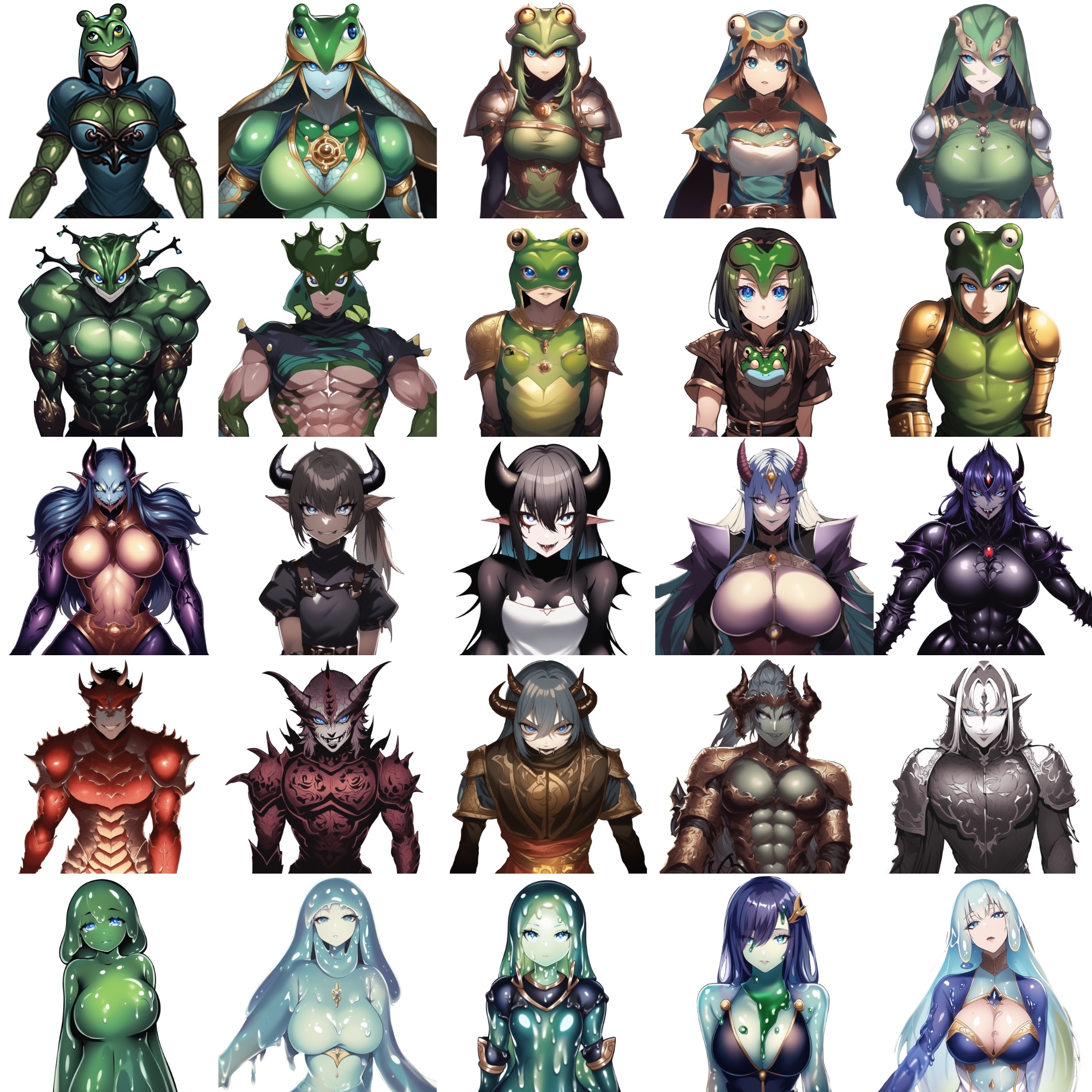 【亜人キャラクター立ち絵2】著作権フリーの高解像度画像素材(100枚)