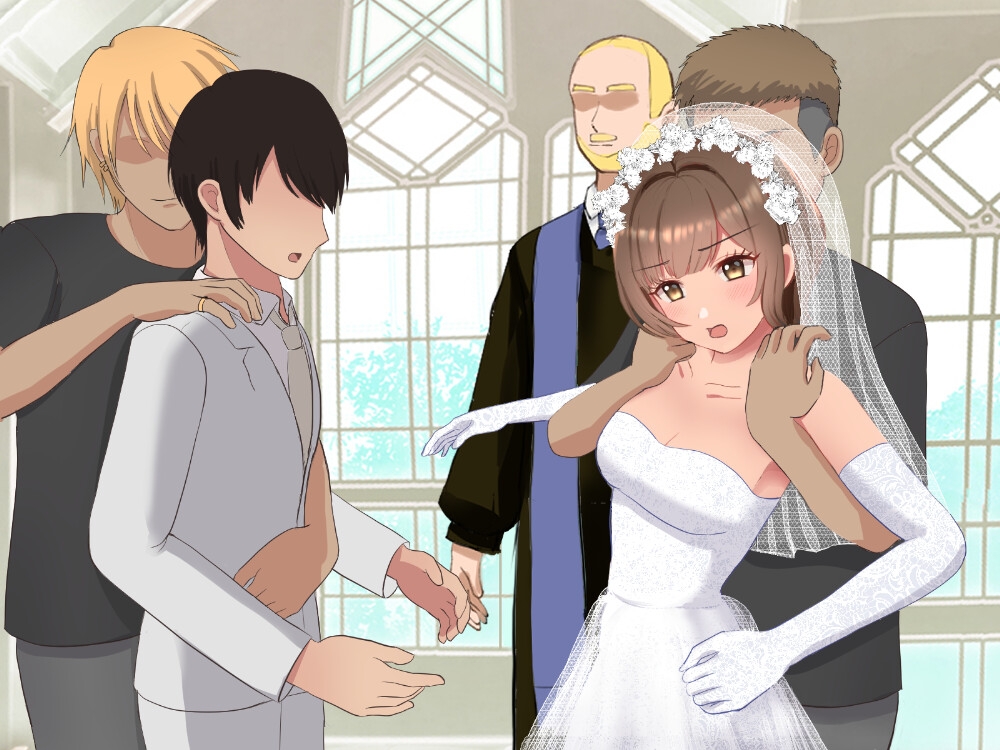 結婚式乱入!花嫁の浮気を暴露し、ウエディングドレスのまま公開NTR羞恥セックス!