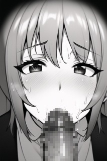 OLがオフィスでねっとりフェラ(モノクロ版)