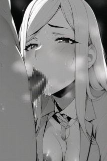 OLがオフィスでねっとりフェラ(モノクロ版)