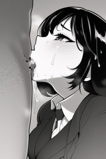 OLがオフィスでねっとりフェラ(モノクロ版)