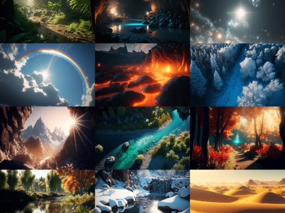 【超リアルな自然系イラスト背景】著作権フリーの高解像度画像(100枚)