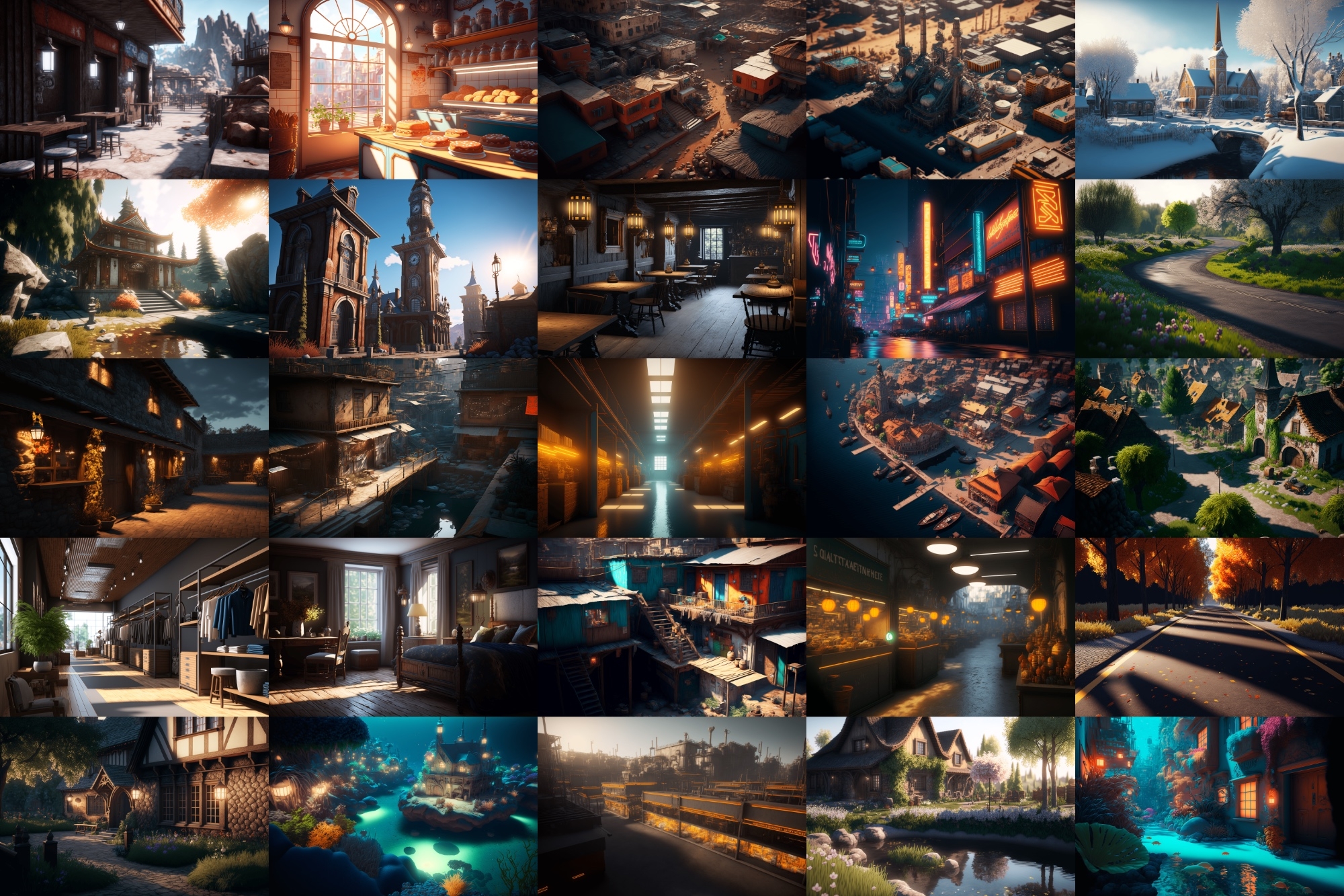 【超リアルな街や施設の背景】著作権フリーの高解像度画像(100枚)