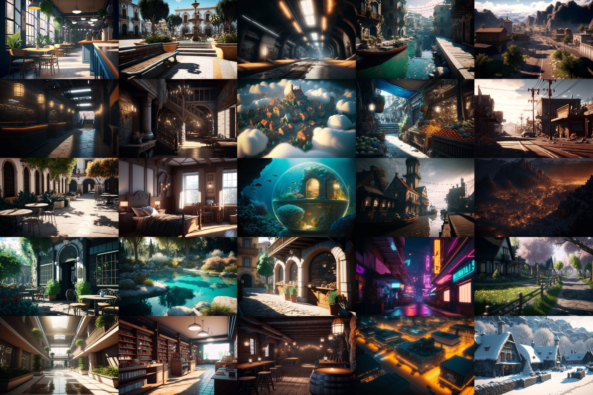 【超リアルな街や施設の背景】著作権フリーの高解像度画像(100枚)