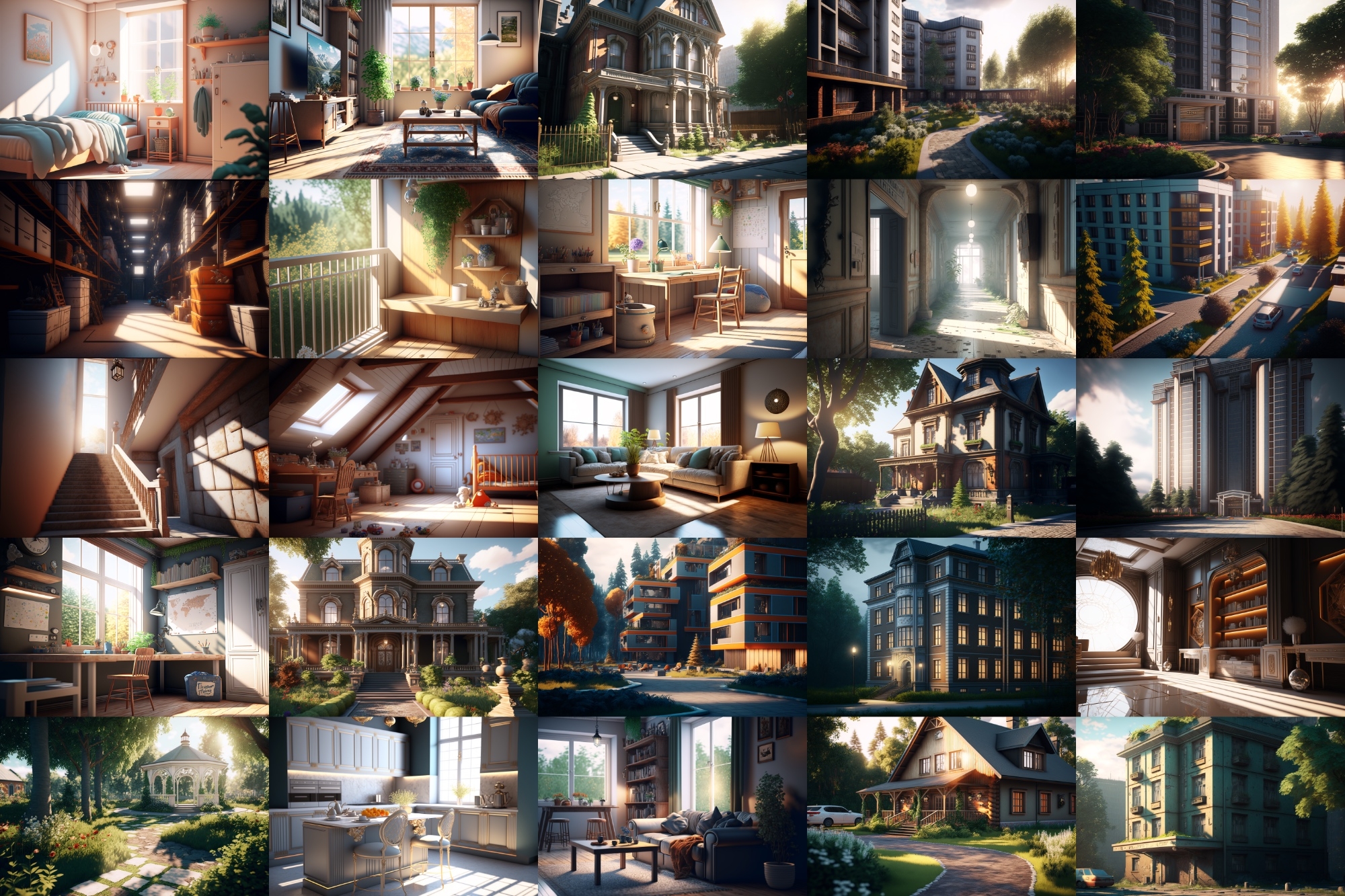 【超リアルな家や室内の背景】著作権フリーの高解像度画像(100枚)