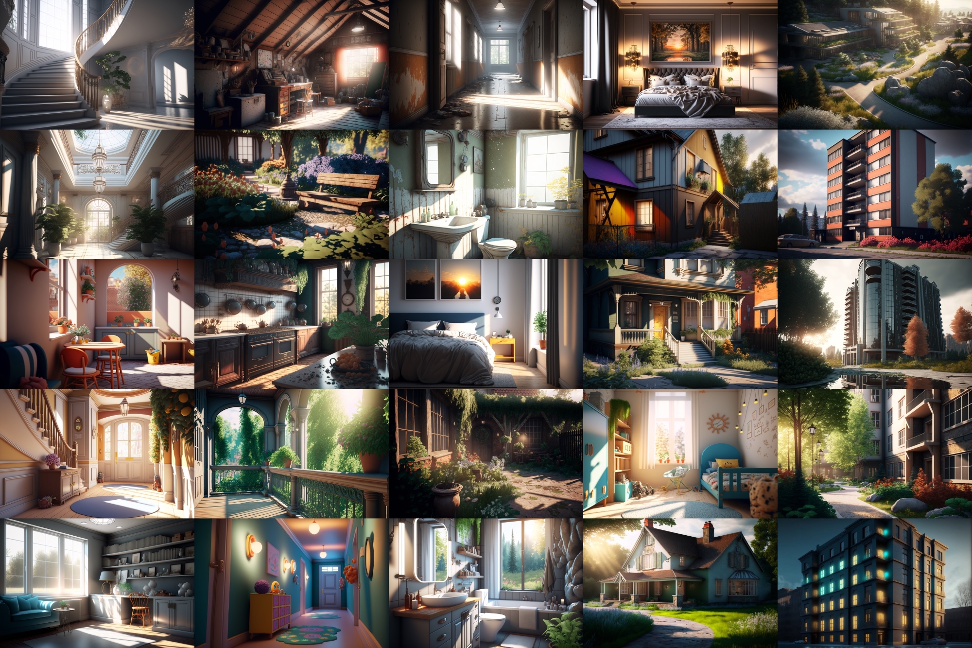 【超リアルな家や室内の背景】著作権フリーの高解像度画像(100枚)