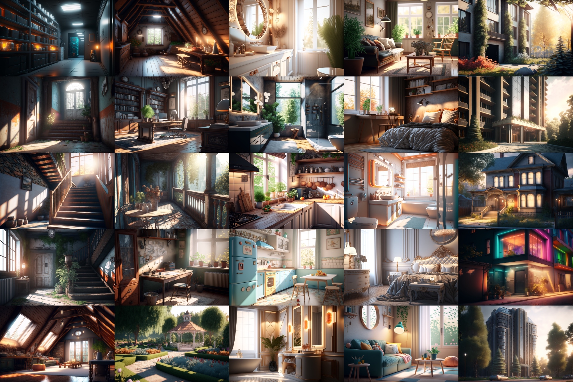 【超リアルな家や室内の背景】著作権フリーの高解像度画像(100枚)