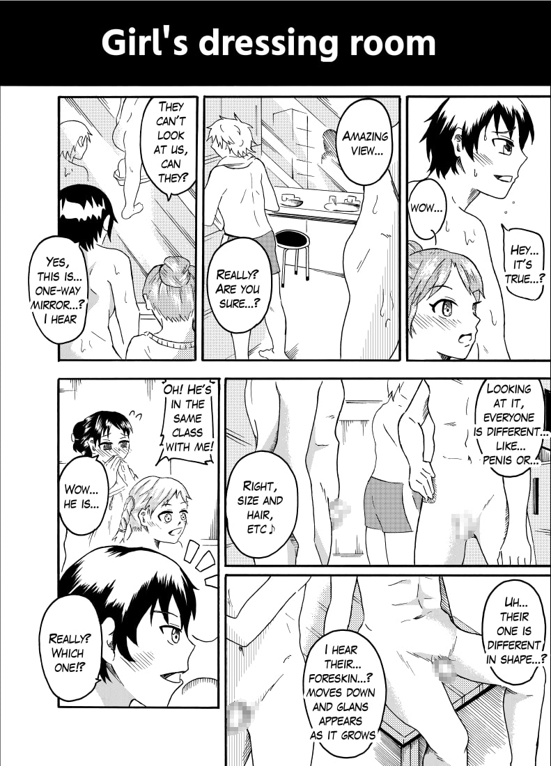 Peeking girls at boy's dressing room